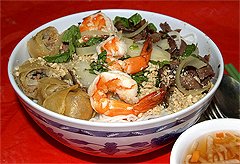 CARSON CITY Viet Pho BBQ Pork, Egg Rolls and Shrimp