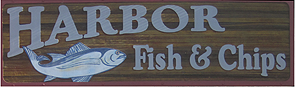 Harbor Fish and Chips Logo Oceanside Seafood Restaurant